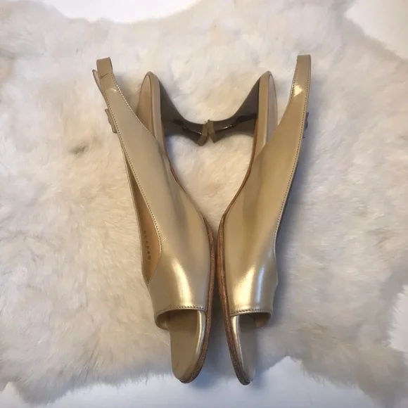 Ferragamo Slingback Leather Sandals Square Toe 6.5
